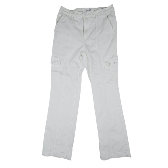 Judy Blue White Cargo Pants High Rise Straight Leg Utility‎ Womens 13/31 White - Picture 2 of 13